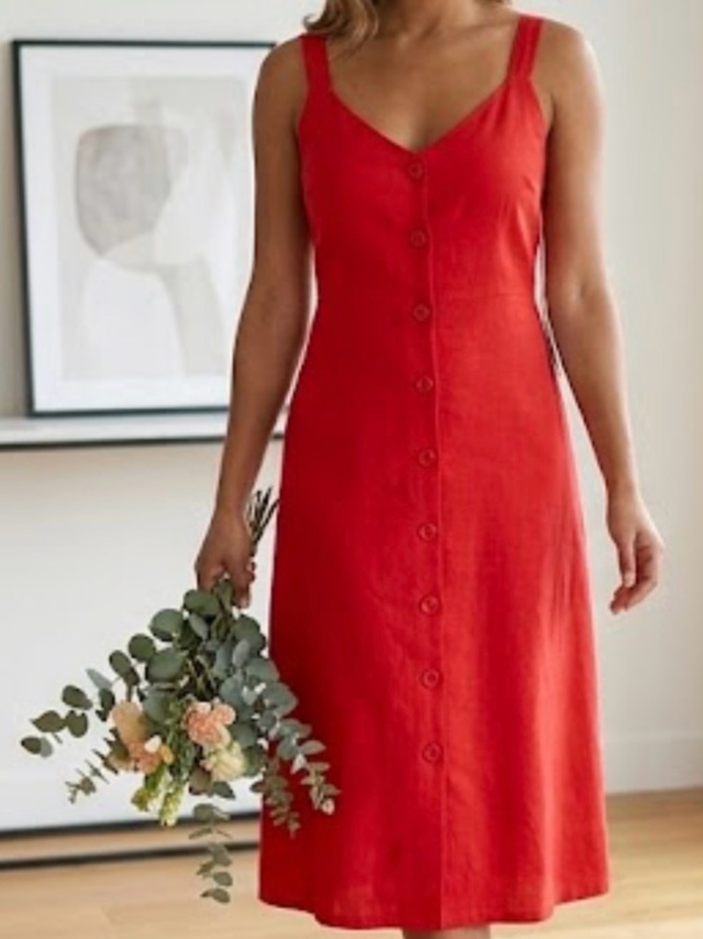 Equipment Red Sheath Midi Dress Spaghetti Strap